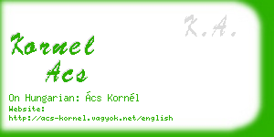 kornel acs business card