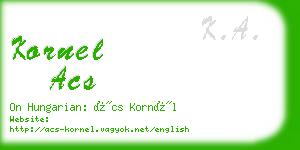 kornel acs business card